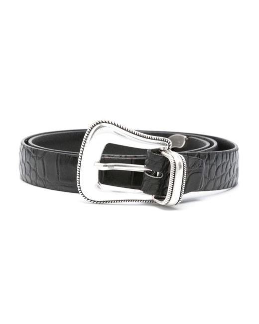 Eraldo croc-embossed leather belt