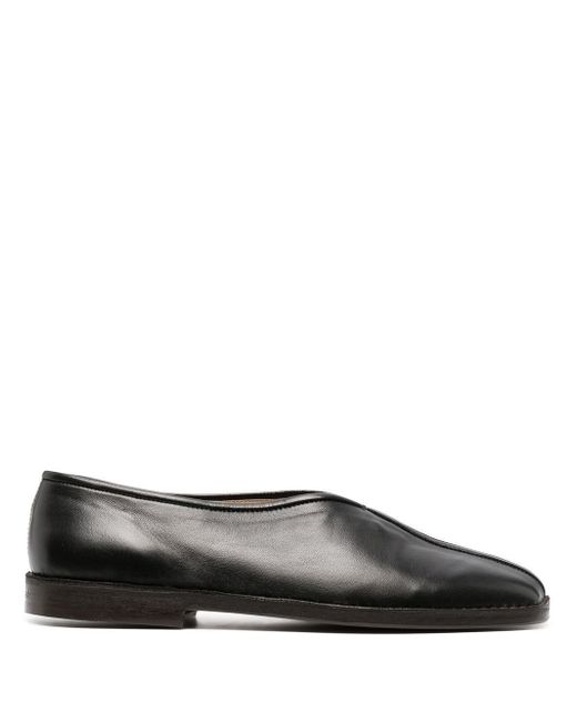 Lemaire 20mm square-toe piped leather loafers