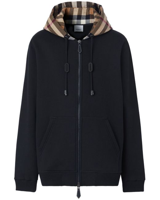 Burberry check-pattern zip-up hoodie