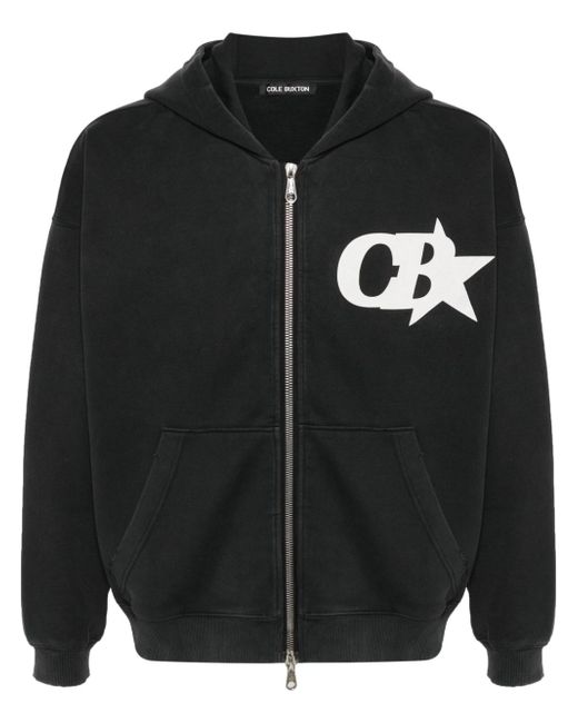 Cole Buxton logo print zip-up hoodie
