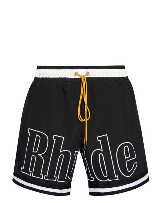 Rhude logo-print swim shorts