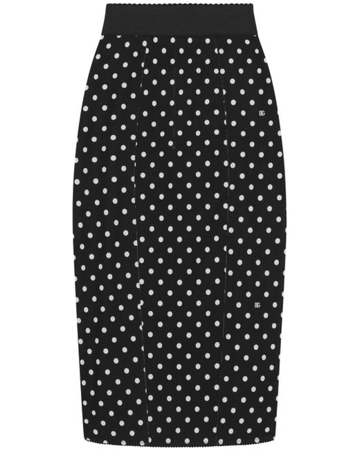 Dolce & Gabbana polka-dot print pencil skirt