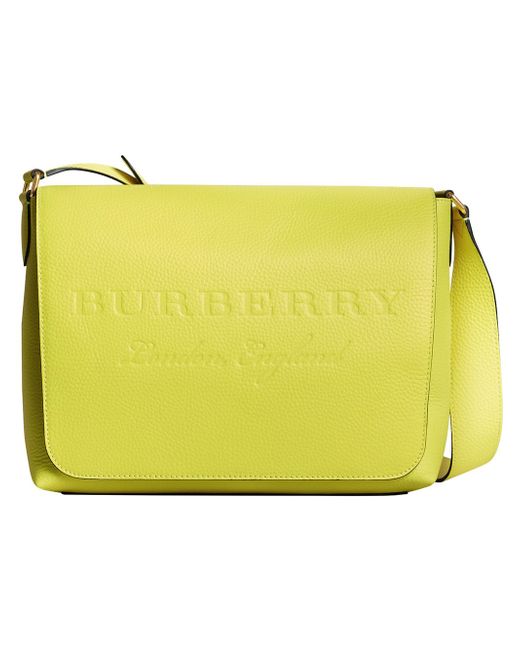 Burberry large logo embossed messenger bag