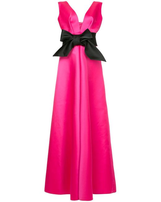 Dice Kayek plunge neck bow front gown