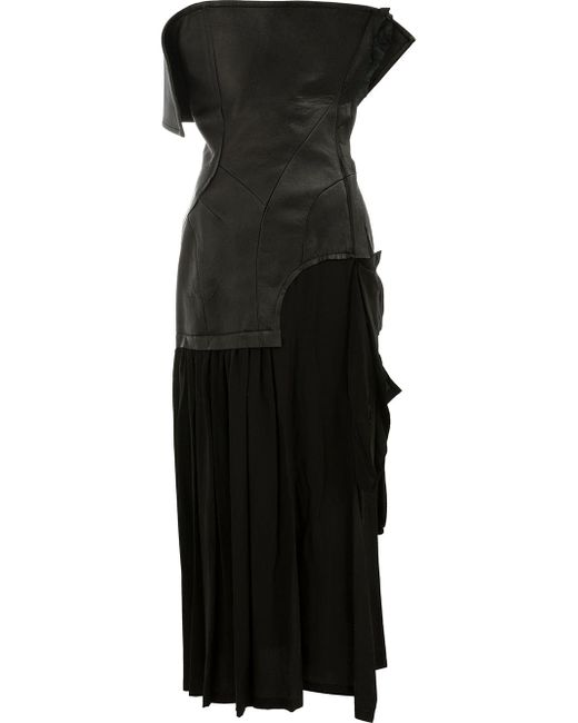 Yohji Yamamoto lambskin and silk dress