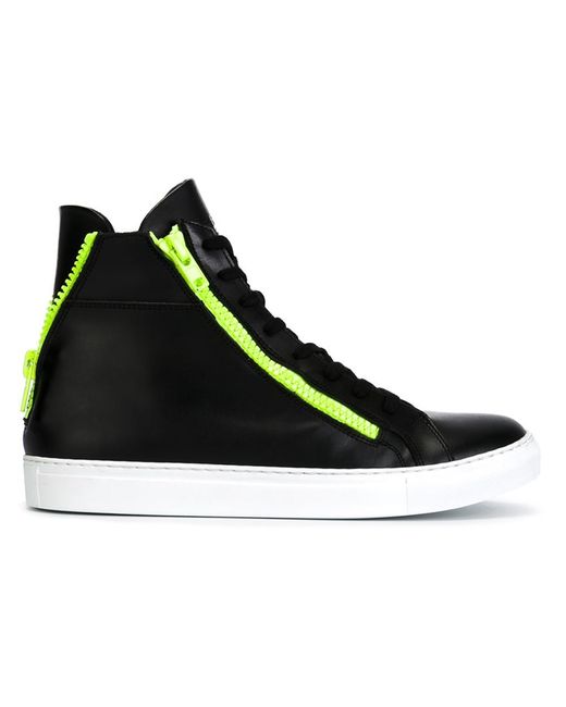 Emporio Armani neon zip hi-top sneakers