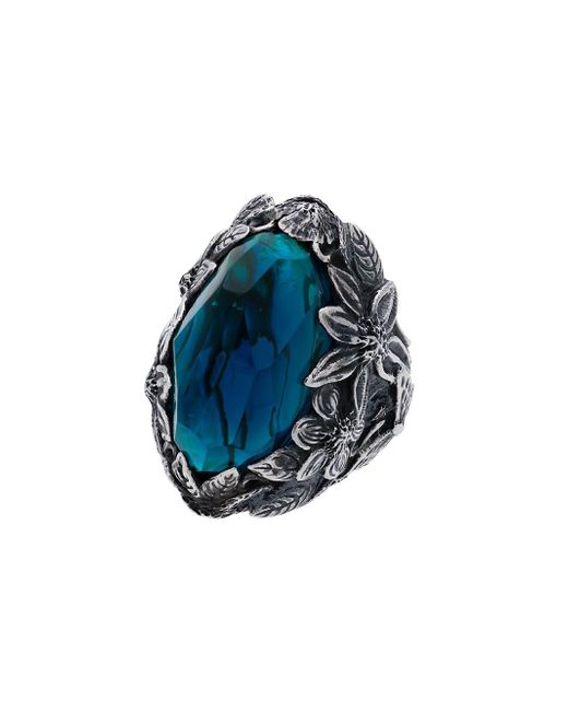 Lyly Erlandsson silver and blue Winter Shell ring