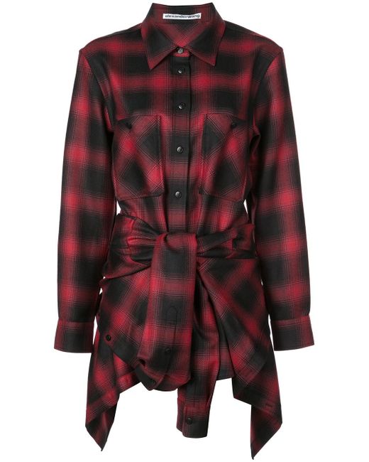 Alexander Wang tie front checked playsuit
