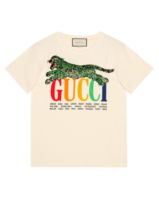 Gucci Cities T-shirt with tiger