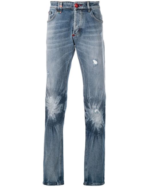 Philipp Plein faded effect jeans