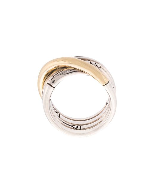 John Hardy 18kt yellow and sterling Bamboo band ring