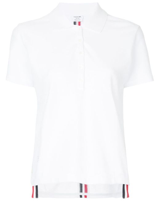 Thom Browne Relaxed Fit Short Sleeve Polo With Center Back Red