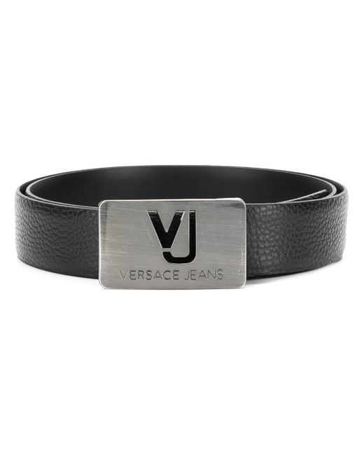 Versace Jeans logo plate buckle belt