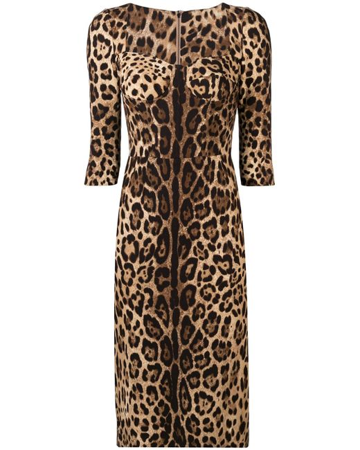 Dolce & Gabbana fitted leopard print dress