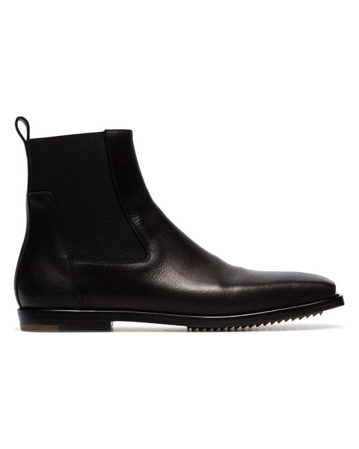 Rick Owens square toe leather ankle boots