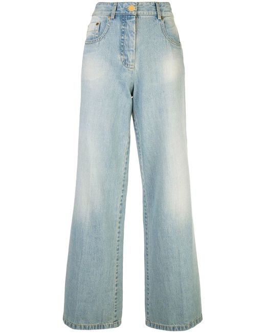 Michael Kors faded wide-leg jeans