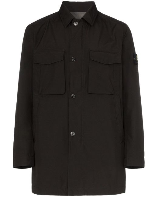 Stone Island single breasted front pocket trench coat