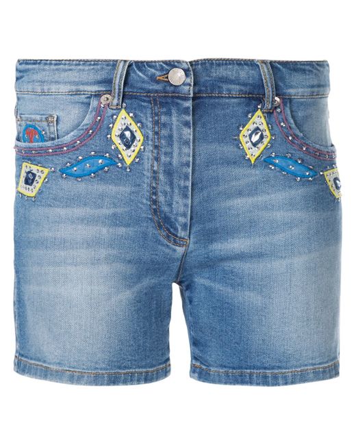 Moschino embellished denim shorts