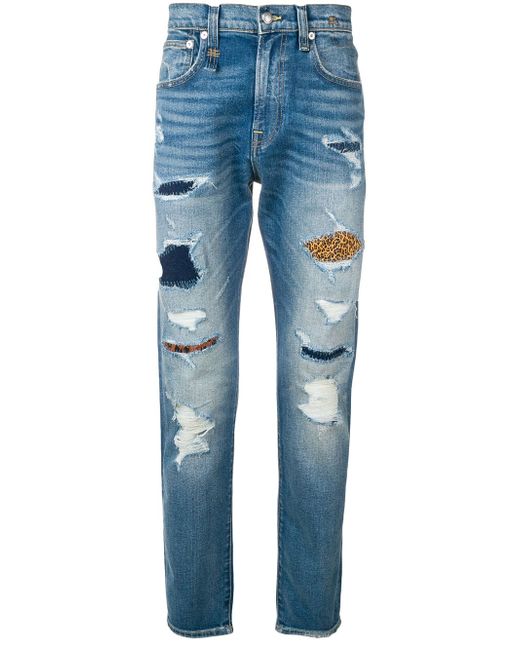 R13 leopard detail jeans