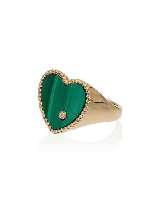 Yvonne Léon 18k gold emerald and diamond ring