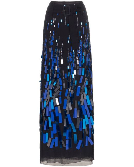 Prada Skyline embellished chiffon maxi skirt