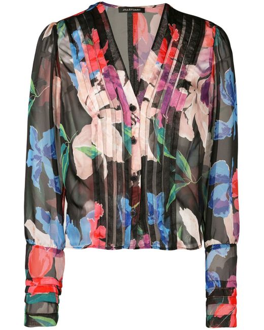 Jill Stuart panelled floral print blouse