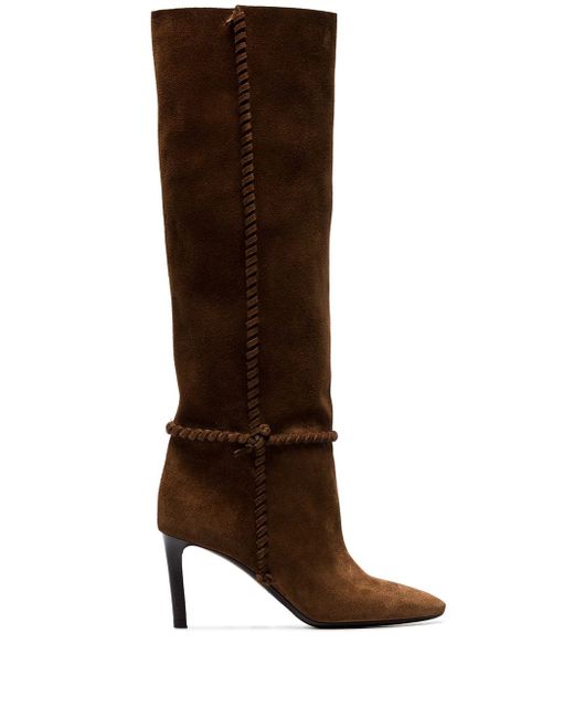 Saint Laurent Mica 75 knee high slouch suede boots