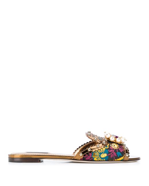 Dolce & Gabbana embellished flat sandals