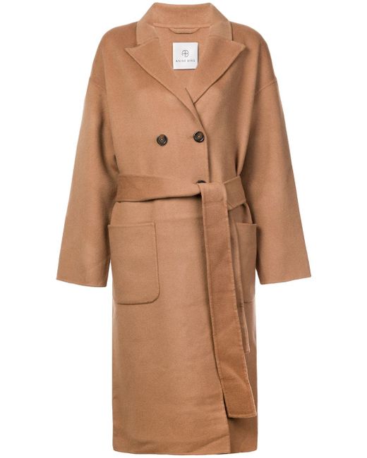 Anine Bing belted double-breasted coat