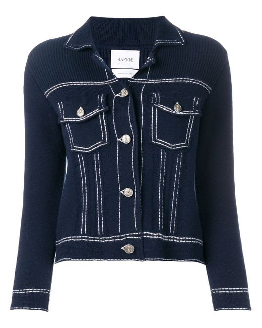 Barrie denim style knitted cardigan