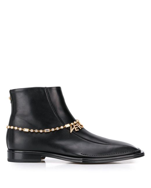 Versace Quentin ankle leather boots