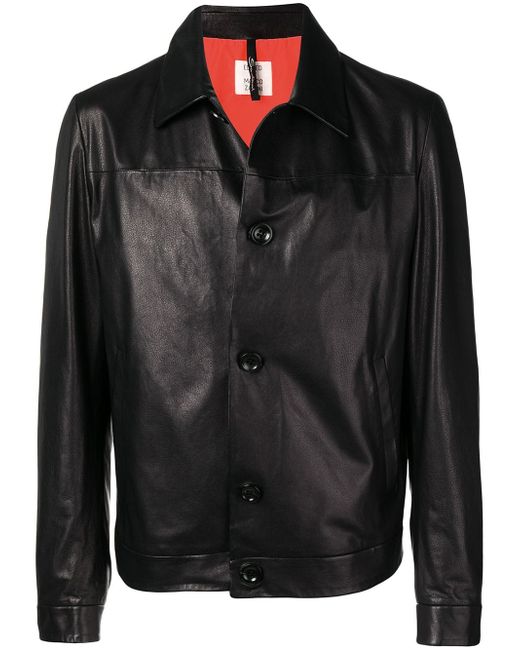 Santoni classic leather jacket