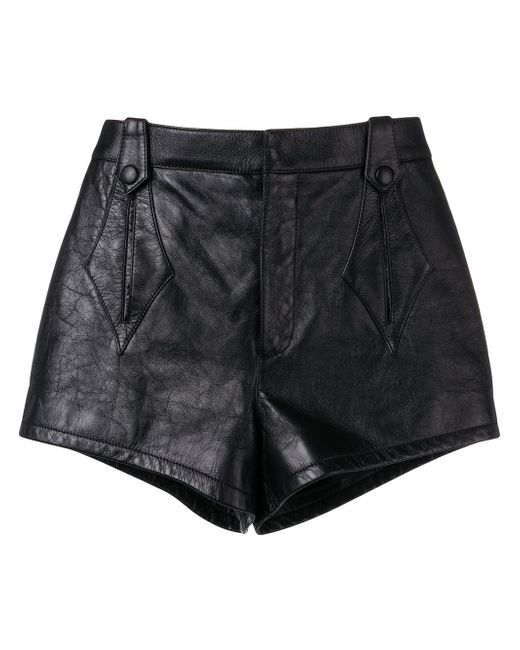 Saint Laurent high-waisted leather shorts
