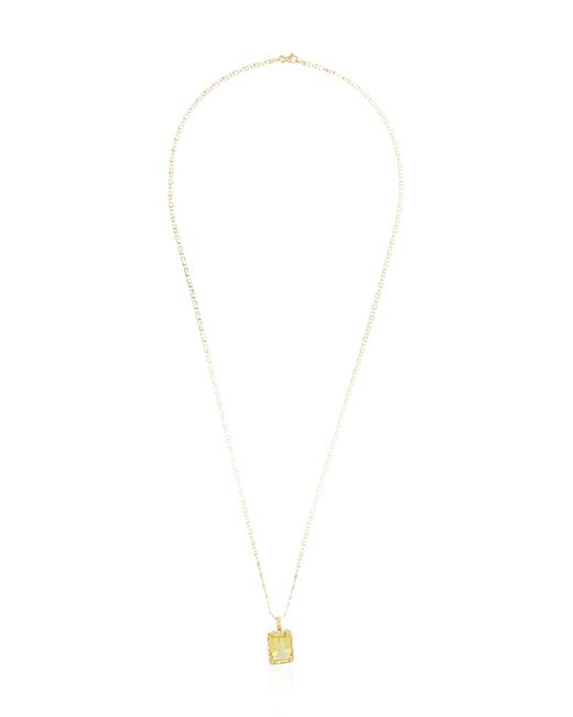 Anais Rheiner Square-cut quartz 18K gold chain necklace