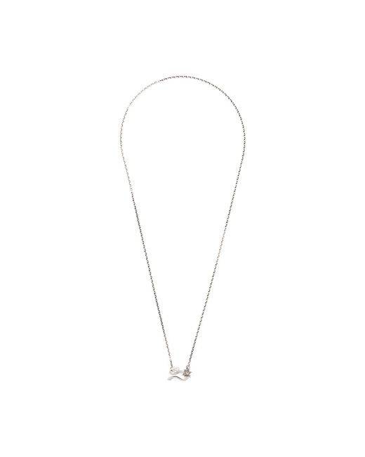 Lyly Erlandsson tone Oval flower charm chain necklace