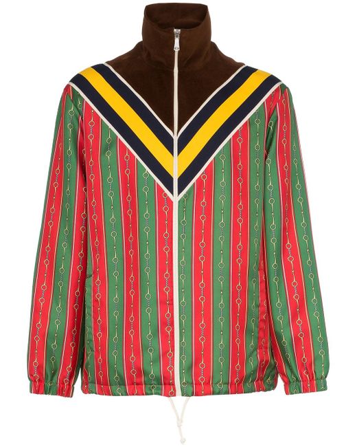 Gucci printed colour-block zipped jacket