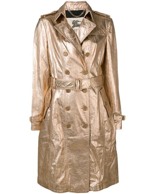 Burberry 1990s double-breasted metallic coat