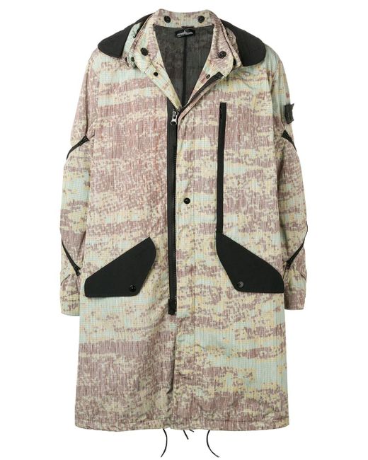 Stone Island Shadow Project printed hooded parka coat