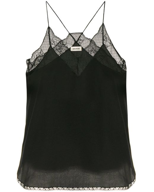 Zadig & Voltaire lace-detail camisole top