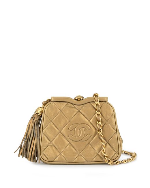 Chanel quilted CC logos fringe bum bag