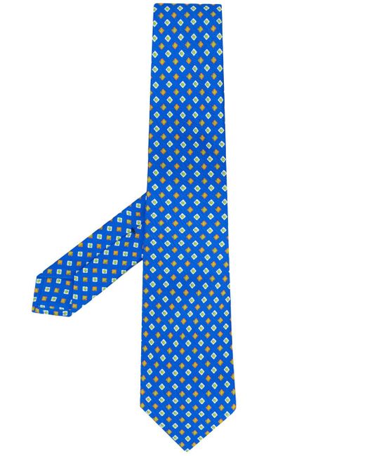 Kiton geometric pattern tie