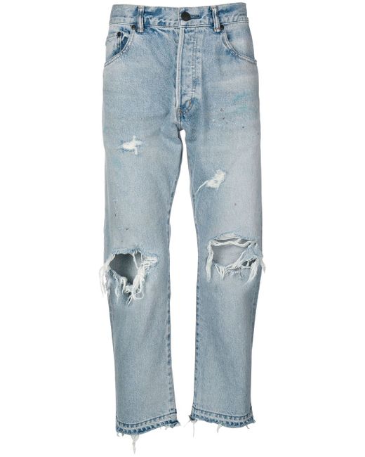 John Elliott distressed straight jeans