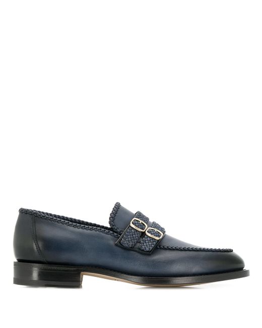 Santoni classic loafers with side buckle