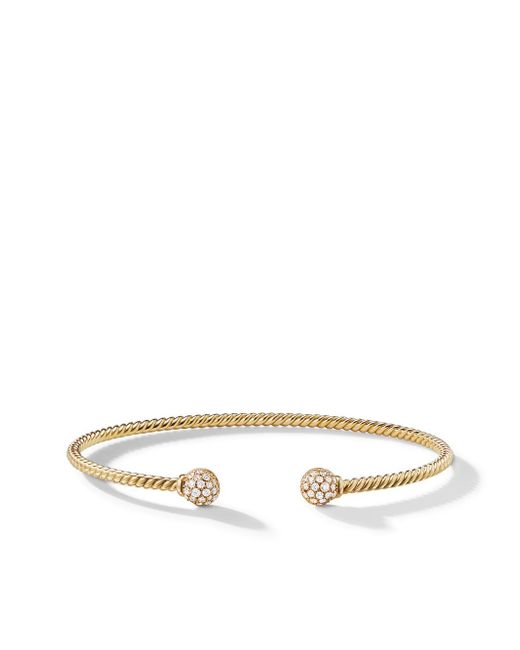 David Yurman 18kt yellow Petite Solari Bead diamond bracelet