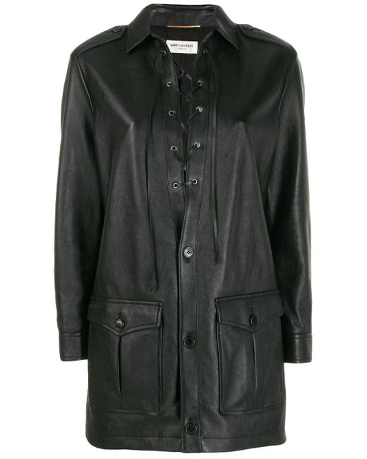 Saint Laurent single-breasted fitted coat