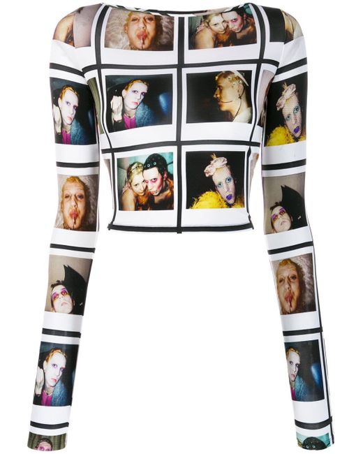 Jeremy Scott polaroid print cropped sweatshirt