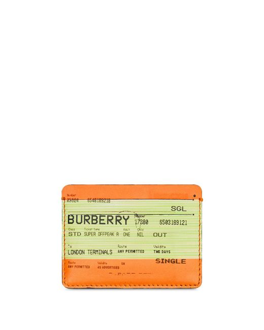 Burberry Train Ticket Print Leather Card Case