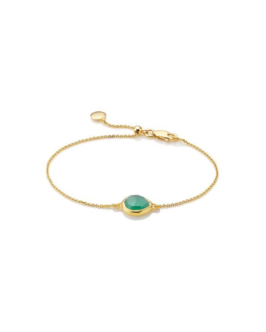 Monica Vinader GP Siren Fine Chain Green Onyx bracelet