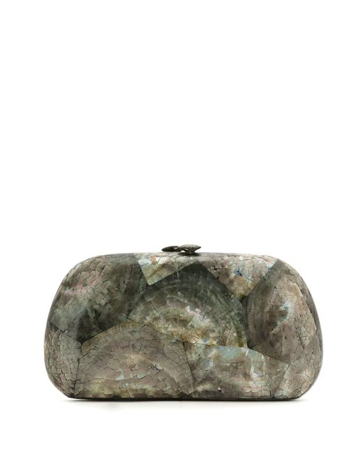 Serpui cracked panel clutch purse