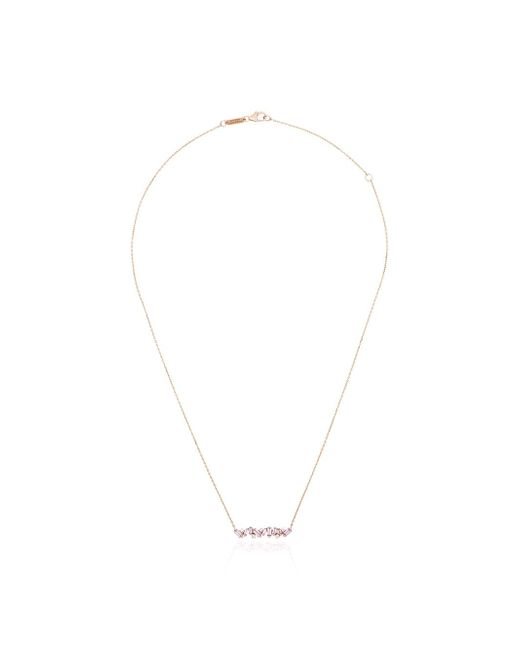 Suzanne Kalan 18kt rose gold sapphire bar necklace